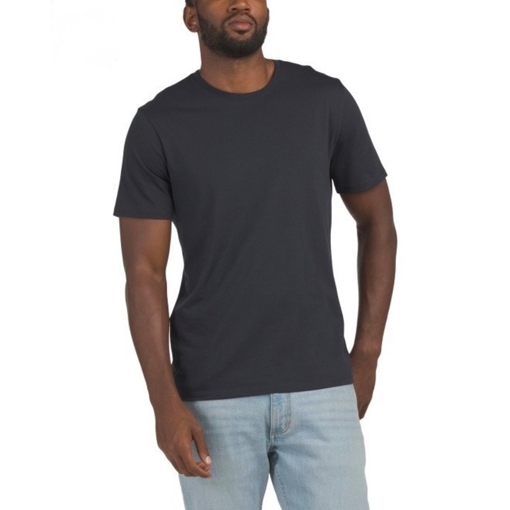 NWT Vince Men's 100% Pima Cotton Crew Neck T-Shirt Black Coastal L MX5209034 $88